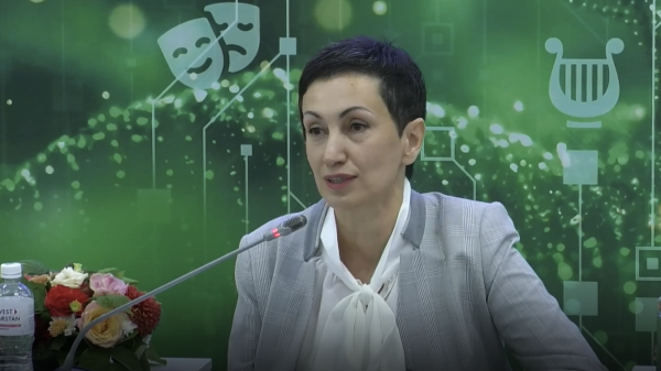 Форум "Ребус 2025". На фото: заместитель директора по инновациям и учебной работе НИИСФ РААСН, руководитель Университета Минстроя Алина Постовалова